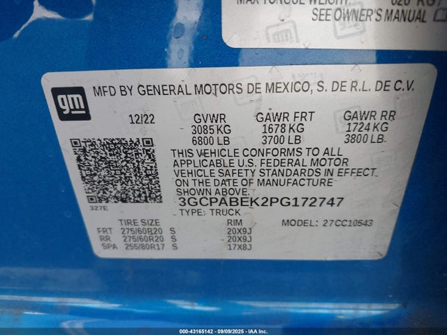 Chevrolet l3b 2023 3GCPABEK2PG172747 Image 9