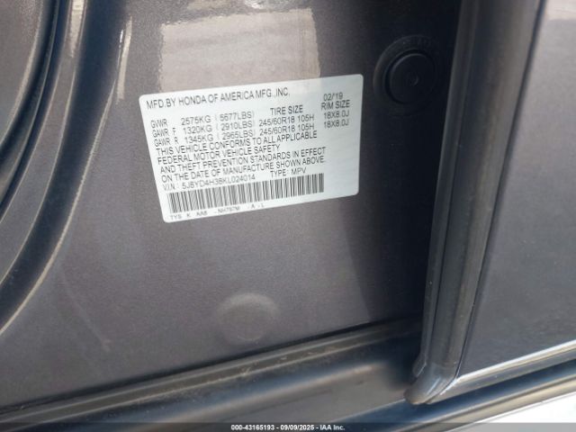 2019 ACURA MDX 5J8YD4H38KL024014 Photo 8