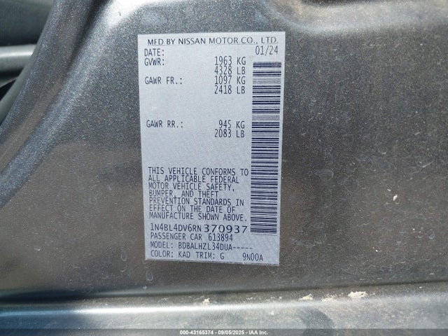 Nissan 2024 2024 1N4BL4DV6RN370937 Image 9