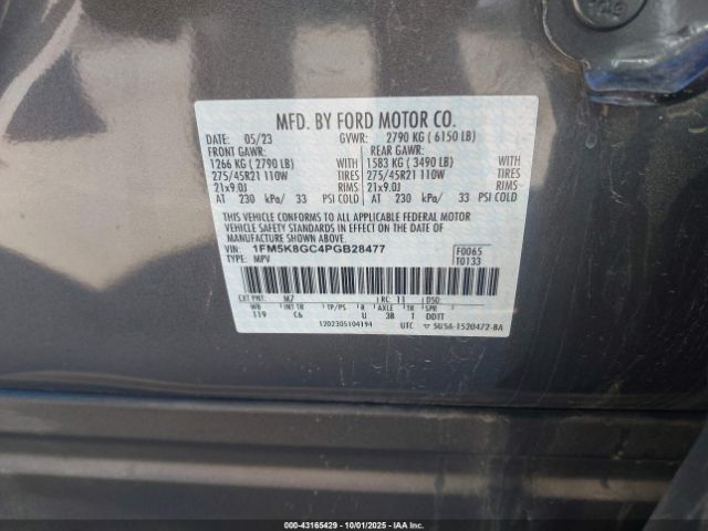 2023 FORD EXPLORER 1FM5K8GC4PGB28477 Photo 8