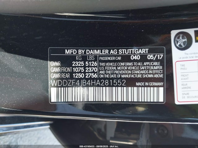 Mercedes-Benz m274 2017 WDDZF4JB4HA281552 Image 9