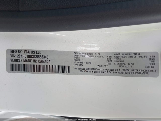 Chrysler 2025 2025 2C4RC1BG3SR556343 Image 9