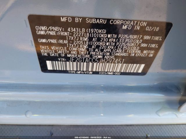 2018 SUBARU CROSSTREK JF2GTACC5JH297451 Photo 8