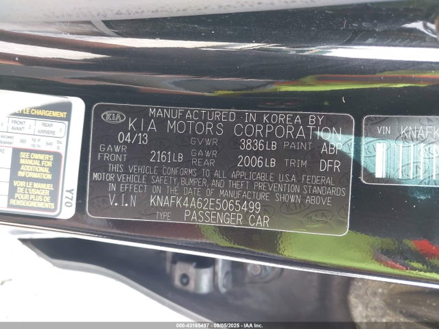 KNAFK4A62E5065499 KIA Forte