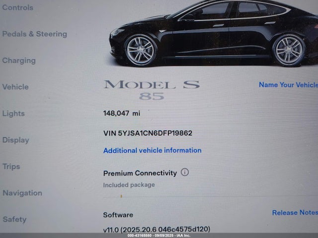 2013 TESLA MODEL S 5YJSA1CN6DFP19862 Photo 6