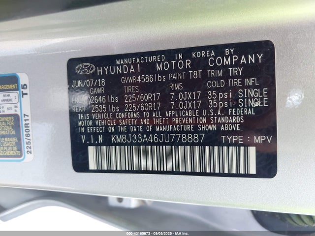 KM8J33A46JU778887 Hyundai gdi nu