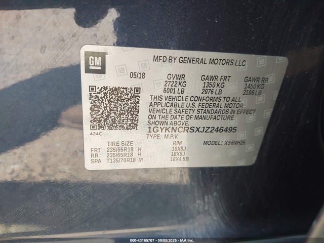 2018 CADILLAC XT5 1GYKNCRSXJZ246495 Photo 8