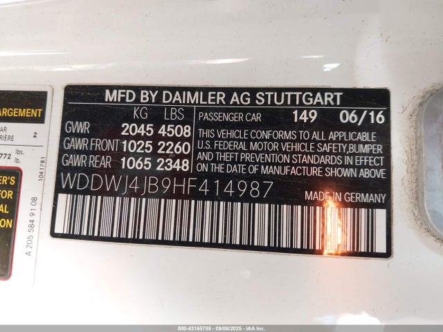 WDDWJ4JB9HF414987 Mercedes-Benz m274
