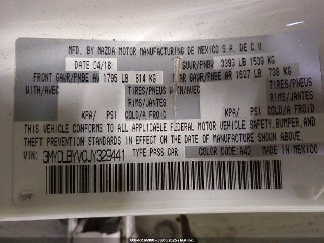 3MYDLBYV0JY329441 Toyota p5v