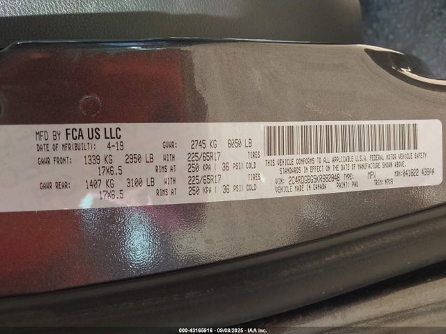 Dodge Grand Caravan 2019 2C4RDGBG5KR682848 Image 9