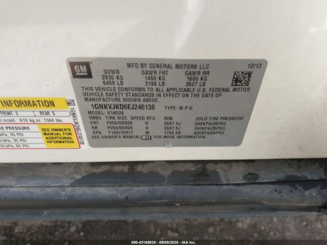 2014 CHEVROLET TRAVERSE 1GNKVJKD6EJ246138 Photo 8