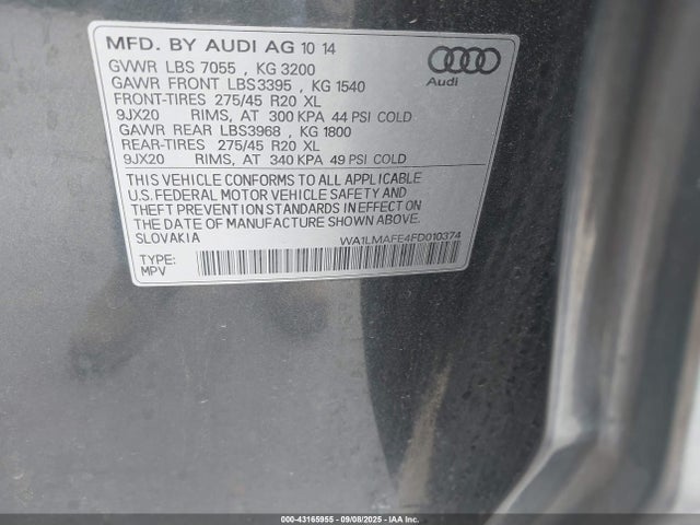 2015 AUDI Q7 WA1LMAFE4FD010374 Photo 8