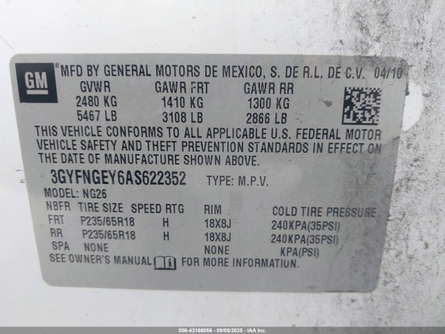 2010 CADILLAC SRX 3GYFNGEY6AS622352 Photo 8