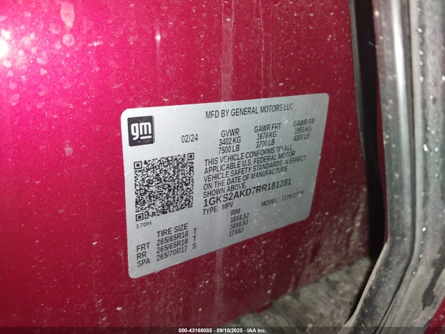 1GKS2AKD7RR181281 GMC l84