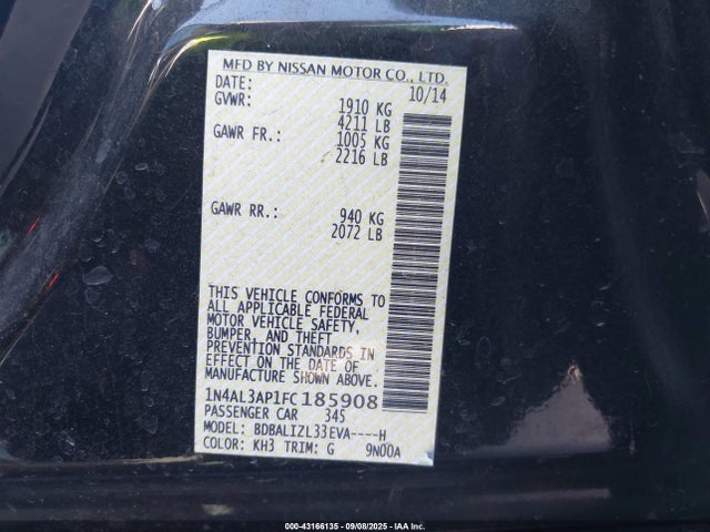 Nissan 2015 2015 1N4AL3AP1FC185908 Image 9