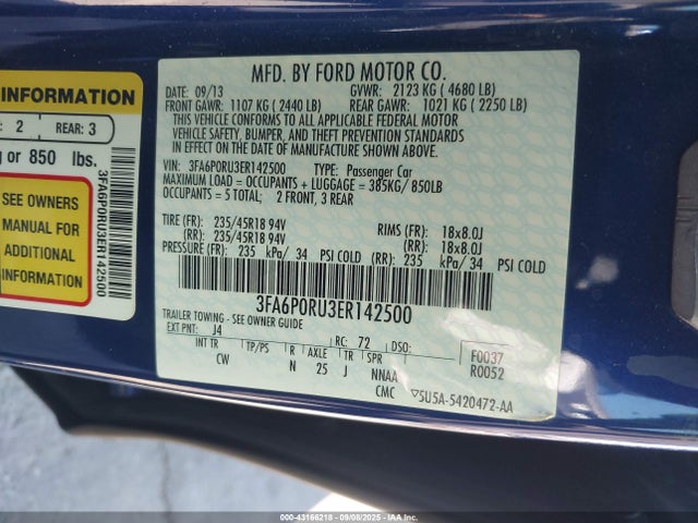 3FA6P0RU3ER142500 Ford 2014