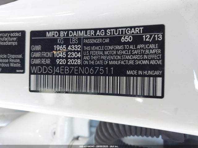 Mercedes-Benz 2014 2014 WDDSJ4EB7EN067511 Image 9