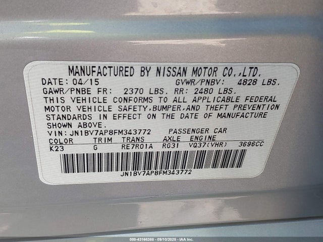 Infiniti 2015 2015 JN1BV7AP8FM343772 Image 9
