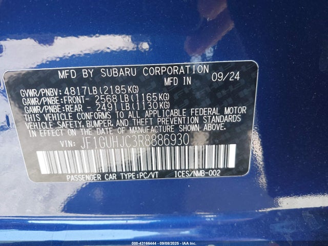 JF1GUHJC3R8886930 Subaru na