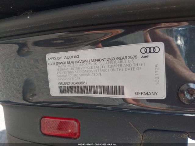 2018 AUDI A5 WAUENCF58JA088851 Photo 8