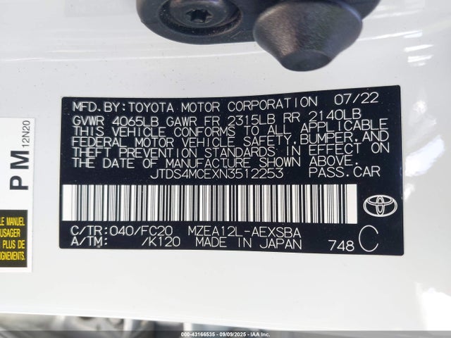 JTDS4MCEXN3512253 Toyota m20a-fks