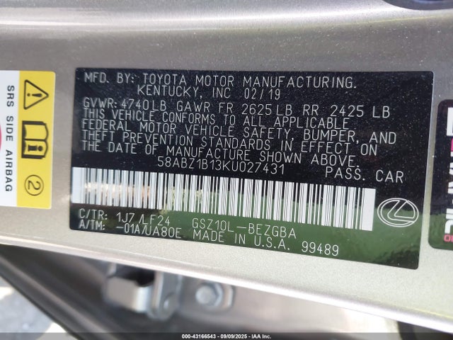 58ABZ1B13KU027431 Lexus 2gr-fks