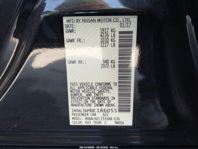 1N4AL3AP8HC186055 Nissan Altima