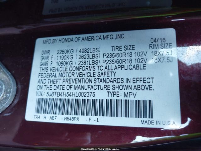 2017 ACURA RDX 5J8TB4H54HL002375 Photo 8