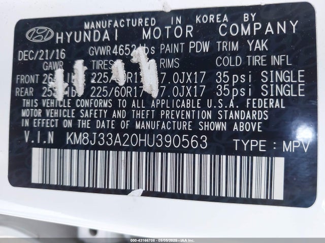 KM8J33A20HU390563 Hyundai t-gdi gamma