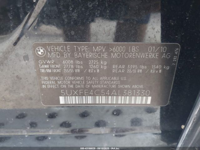 2010 BMW X5 5UXFE4C54AL381330 Photo 8
