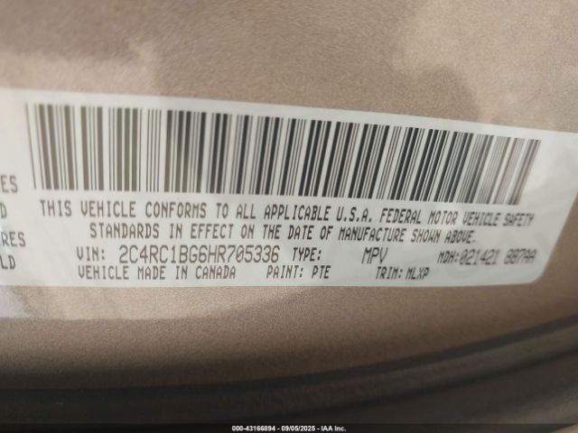 2017 CHRYSLER PACIFICA 2C4RC1BG6HR705336 Photo 8