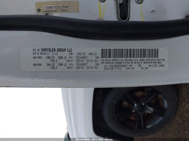 43166944 :رقم المزاد ، 1C4NJPBA3ED703447 vin ، 2014 Jeep Patriot Altitude مزاد بيع