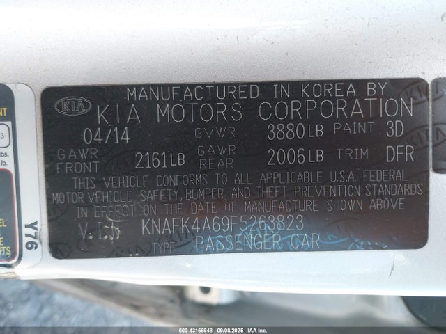 KIA dohc mpi nu 2015 KNAFK4A69F5263823 Image 9