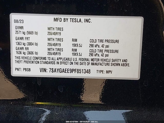 2023 TESLA MODEL Y 7SAYGAEE9PF851348 Photo 8