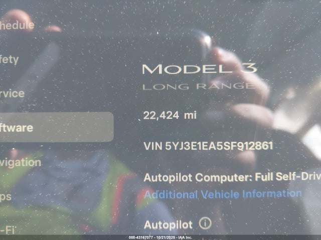 5YJ3E1EA5SF912861 Tesla MODEL 3