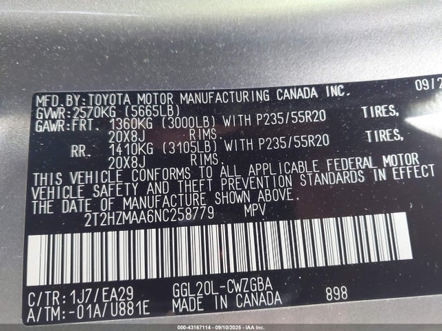 Lexus 2gr-fks 2022 2T2HZMAA6NC258779 Image 9