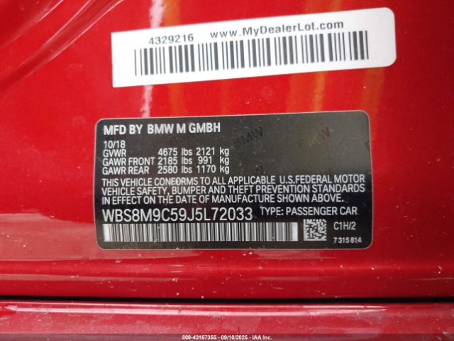 2018 BMW M3 WBS8M9C59J5L72033 Photo 8