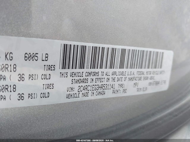 2C4RC1EG3HR531141 Chrysler Pacifica