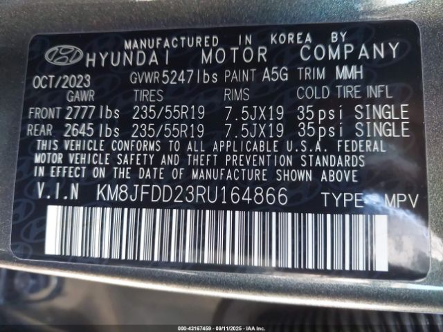 2024 HYUNDAI TUCSON PLUG-IN HYBRID KM8JFDD23RU164866 Photo 8