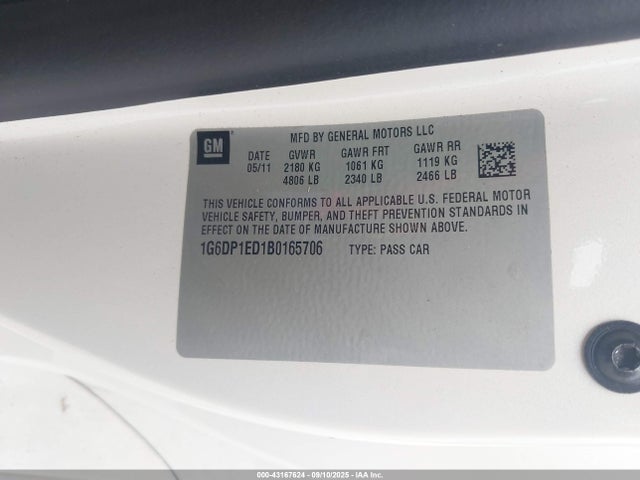 2011 CADILLAC CTS 1G6DP1ED1B0165706 Photo 8