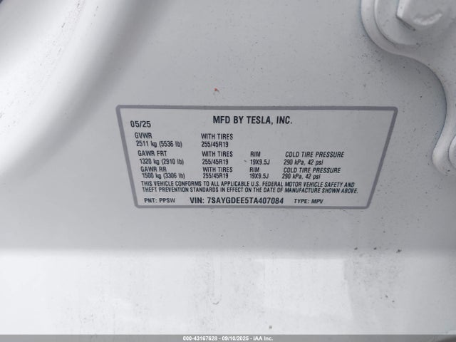 2026 TESLA MODEL Y 7SAYGDEE5TA407084 Photo 8