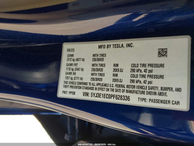2023 TESLA MODEL 3 5YJ3E1EC0PF628336 Photo 8