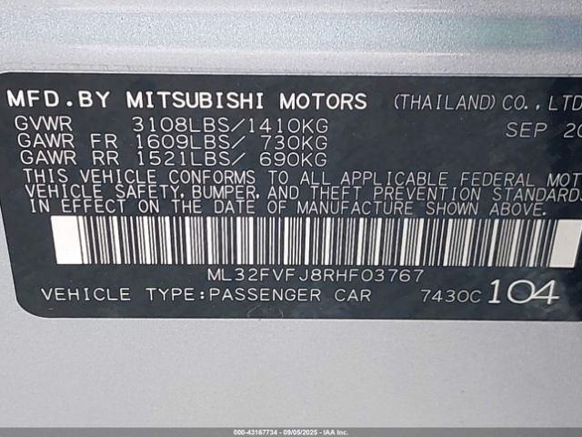 2024 MITSUBISHI MIRAGE G4 ML32FVFJ8RHF03767 Photo 8