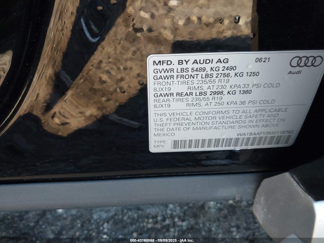 2021 AUDI Q5 WA1BAAFY3M2118783 Photo 8
