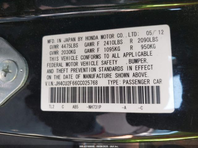 2012 ACURA TSX JH4CU2F66CC025768 Photo 8