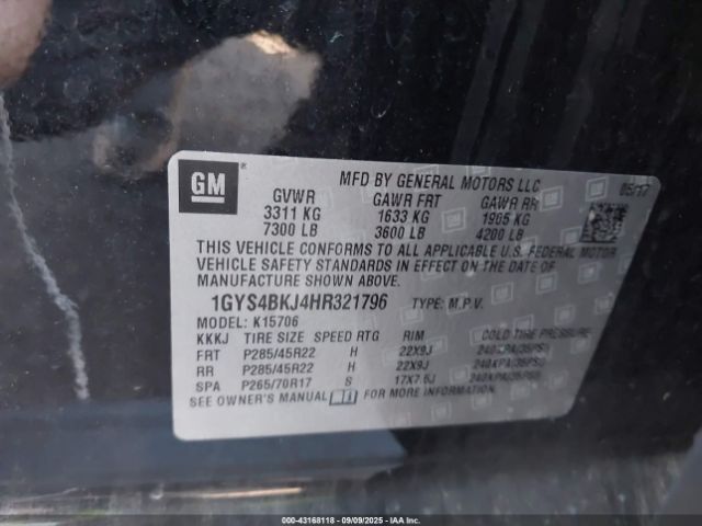 2017 CADILLAC ESCALADE 1GYS4BKJ4HR321796 Photo 8