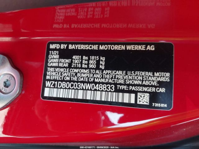 2022 TOYOTA GR SUPRA WZ1DB0C03NW048833 Photo 8