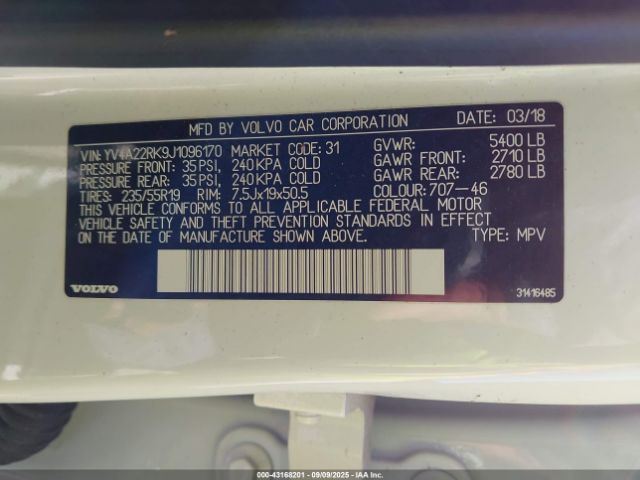 2018 VOLVO XC60 YV4A22RK9J1096170 Photo 8