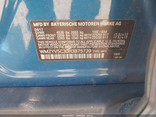 2017 MINI COUNTRYMAN WMZYV5C30H3B75739 Photo 8