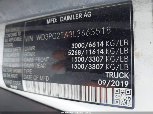 2020 MERCEDES-BENZ METRIS WD3PG2EA3L3663518 Photo 8
